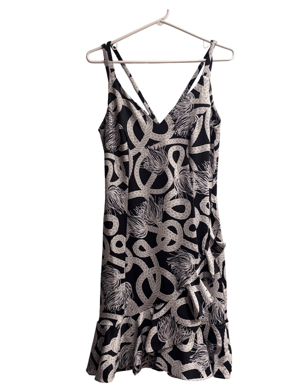 Gretchen Scott Designs Black & White Knot Print Midi Dress